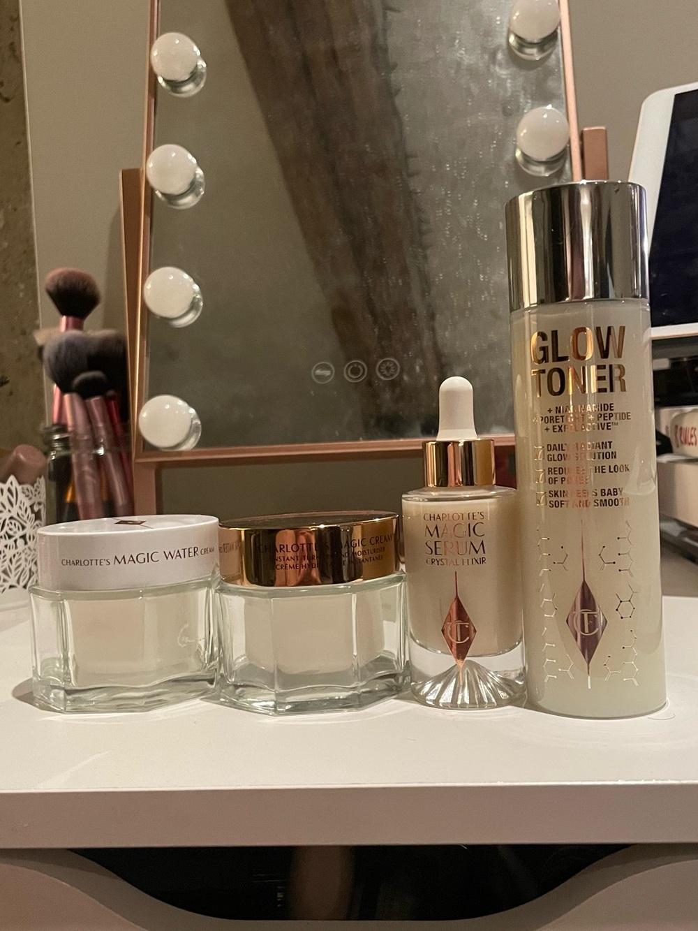 Magic Serum & Glow Toner Set in White and Gold